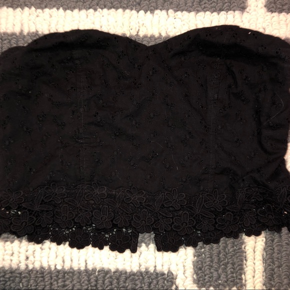 black zip up tube top - Picture 1 of 1